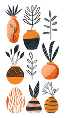 Fall harvest vector icons with pumpkins, apples and leaves in a seamless pattern design