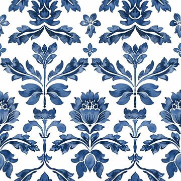 victorian minimalist watercolor stencil effect seamless pattern wallpaper