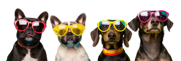 Sunglasses dog png element set on transparent background