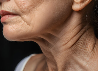 Neck with Grandma's Natural Wrinkles
