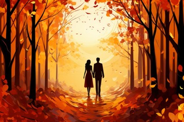 Fototapeta premium Autumn weddings - Generative AI