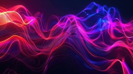 Background with glowing neon effect on a black backdrop