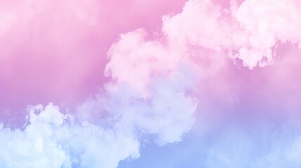 Pastel Pink and Blue Cloudy Sky Background.