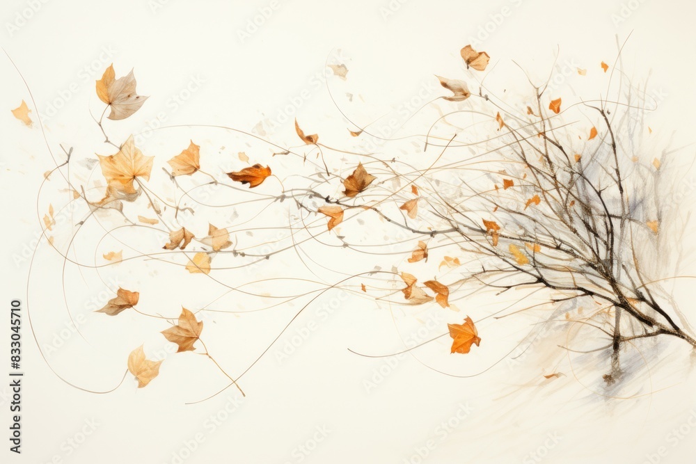 Canvas Prints Falling leaves - Generative AI