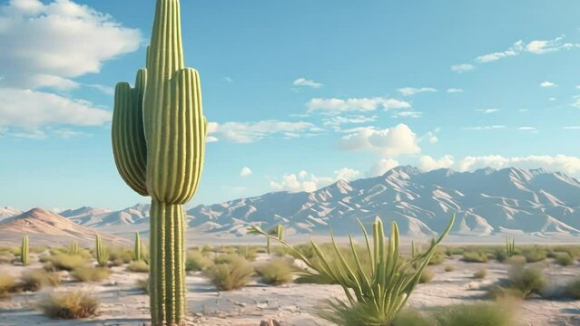 cactus tree with desert background