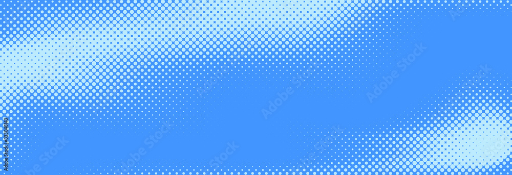Poster blue halftone pattern. retro comic gradient background. bright pixelated dotted texture overlay. car