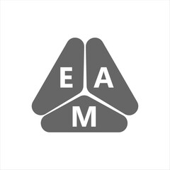 EAM letter logo design on white background. Creative  modern EAM letter logo design. Vector design.