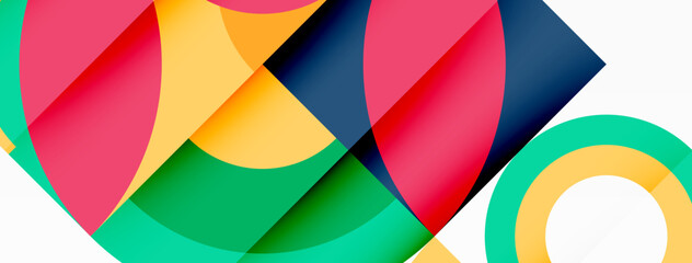 Fototapeta premium Circles and petals. Geometric beautiful abstract minimal template for Wallpaper, Banner, Background, Card, Book Illustration, landing page