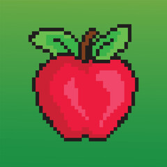 Fruits pixel art illustrations vector 