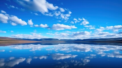 Fototapeta premium a clear blue sky with wispy white clouds, 