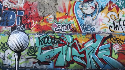 Obraz premium playing golf, daytime temperature, graffiti, Bright, wall art