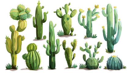 Fototapeta premium Cartoon Style Cactus Logo Illustration Aspect 16:9 Digital Art 