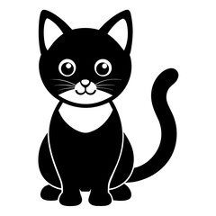 Cute cat silhouette vector illustration