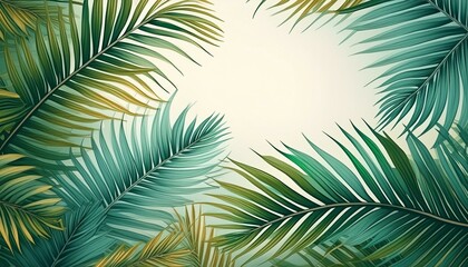 Abstract summer background with palm tree leaves