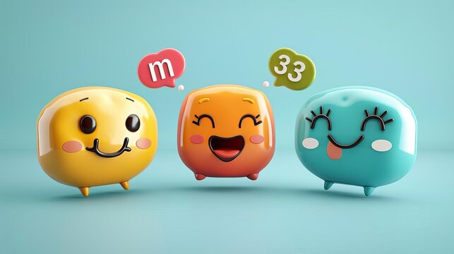 Multilingual Team Speech bubbles with different language symbols eg