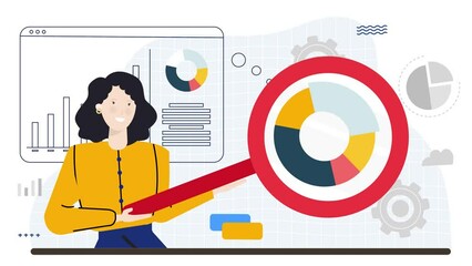 employee in analyst team. daily business activity illustration. business animation video - Powered by Adobe