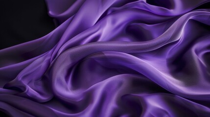 Obraz premium Close-up of purple fabric on black background, 4k HD wallpaper, background, generated by AI.