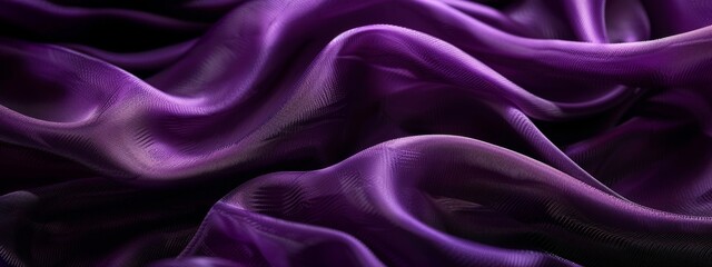 Obraz premium Close-up of purple fabric on black background, 4k HD wallpaper, background, generated by AI.