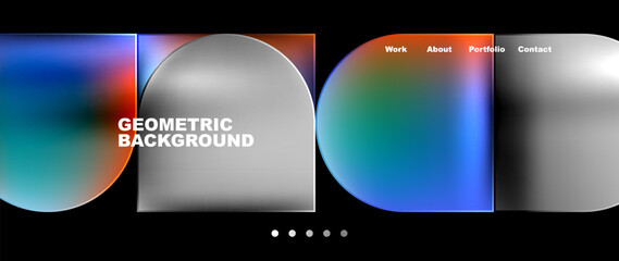 Geometric abstract glassmorphism with circles and squares. Vector Illustration For Wallpaper, Banner, Background, Card, Book Illustration, landing page