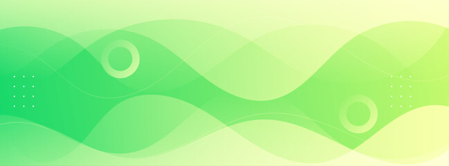 Modern banner background. Full color, green and yellow gradations, wavy style, memphis background. Eps 10