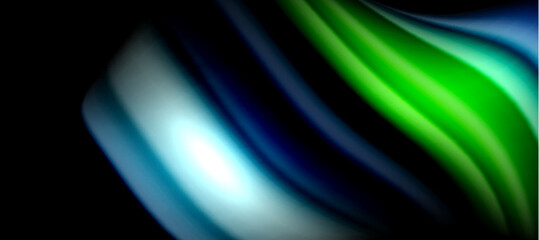 Rainbow color wave lines on black. Techno or business abstract background for posters, covers, banners, brochures, websites