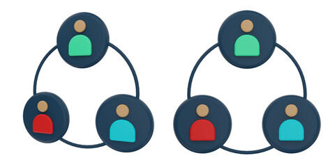 3d cooperation. Marketing 3D Set. Transparent Background