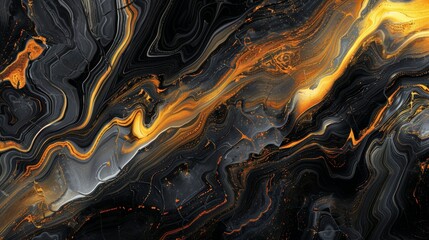 Obraz premium The surface is stylized like natural stone, marble or granite, with gold and black hues. Deep color Banner, poster, background. Copy space