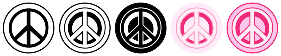 Set trendy Peace Symbol icon pictogram vector illustration