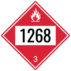 Hazardous material sign class 3 hazardous substances (Flammable and Combustible Liquids)