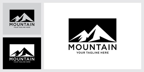 Vintage mountain vector logo design and illustration