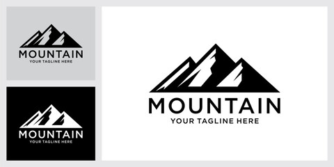 Vintage mountain vector logo design and illustration