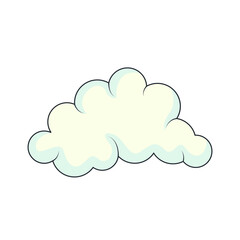 Cute Cartoon Clouds Isolated on White Background. Illustration Design.
