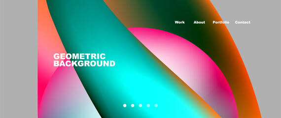 Bright multicolored geometric abstract shapes. Minimal trendy simplicity concept. Modern overlapping forms