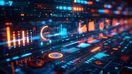 Vibrant Digital Marketing Campaign Management Dashboard with Detailed Data Analytics and Networking Concept