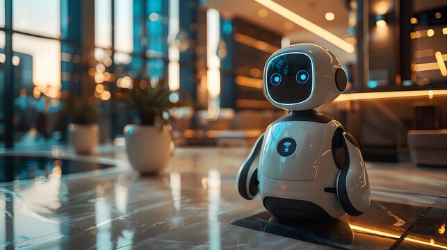 Futuristic Telepresence Robot Facilitating Dynamic Corporate Communication and - Powered by Adobe