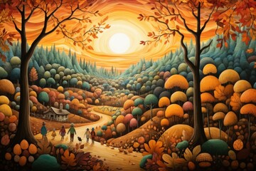 Autumn hiking - Generative AI