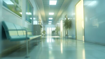 Obraz premium Abstract Blurred Clinic Interior Background