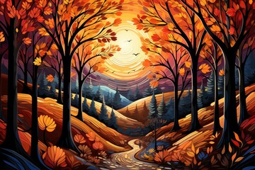 Autumn hiking - Generative AI