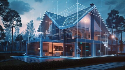 Obraz premium Controlled Construction of a Smart House