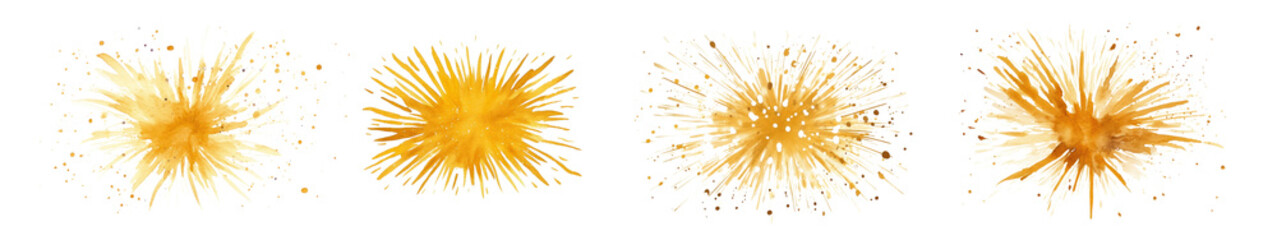 Obraz premium Gold ink brush png on transparent background