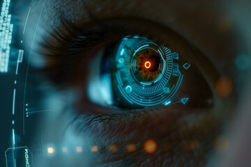 High-Tech Eye with Futuristic Digital Interface