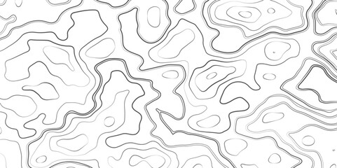 Topographic map seamless pattern isolated on gray background. Modern design with White background with topographic wavy pattern. Vector illustration.