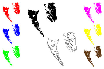 North Coast Regional District (Canada, British Columbia or BC Province, North America) map vector illustration, scribble sketch Skeena–Queen Charlotte Regional District map