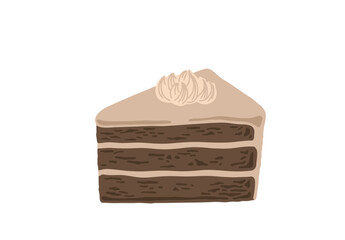 チョコレートクリームケーキのイラスト