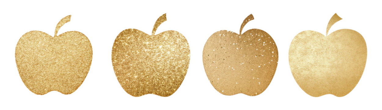 Glitter apple png on transparent background