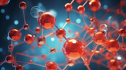 Molecular Connection Abstract Background - 3D Rendered Molecule Structure Stock Illustration