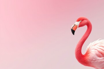 pink flamingo on a white background, generative ai
