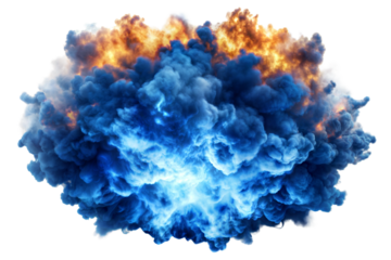 Blue and White Fire Explosion Cut-Out

