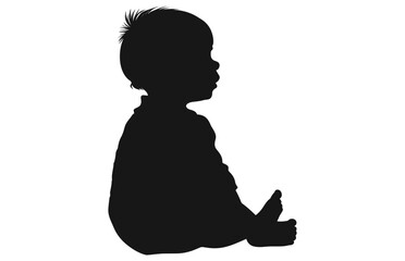 Baby Activity Silhouette in various style on white background.