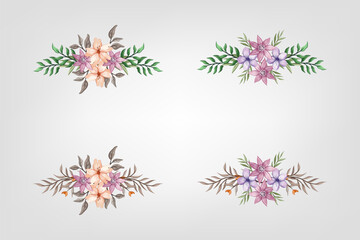 The Blooms  Greenery Floral Foliage Ornament Corner Text Separator adds elegant  framing text in invitations, cards